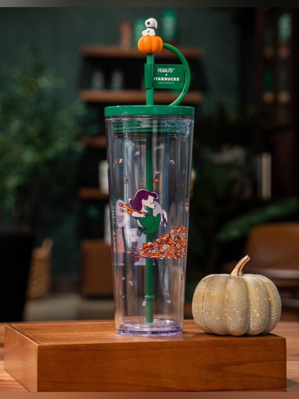 Authentic Starbucks Cold cup Snoopy Peanuts pumpkin